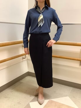 「アイテム（ビジネスシャツ）」を使った、BRICK HOUSE by Tokyo Shirts 秋田イオンモール店さん（レディース・165cm）の秋コーディネート