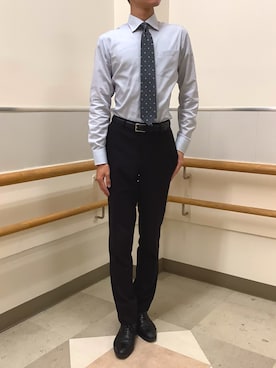 「アイテム（ビジネスシャツ）」を使った、BRICK HOUSE by Tokyo Shirts 秋田イオンモール店さん（メンズ・184cm）の冬コーディネート