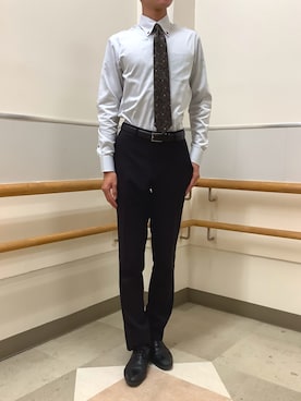 「アイテム（ビジネスシャツ）」を使った、BRICK HOUSE by Tokyo Shirts 秋田イオンモール店さん（メンズ・184cm）の秋コーディネート