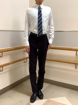 「アイテム（ビジネスシャツ）」を使った、BRICK HOUSE by Tokyo Shirts 秋田イオンモール店さん（メンズ・184cm）の秋コーディネート