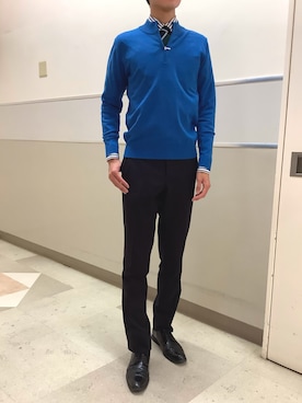 「アイテム（ネクタイ、グリーン系）」を使った、BRICK HOUSE by Tokyo Shirts 秋田イオンモール店さん（メンズ・184cm）の秋コーディネート