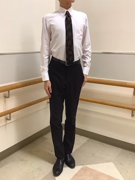 「アイテム（ビジネスシャツ）」を使った、BRICK HOUSE by Tokyo Shirts 秋田イオンモール店さん（レディース・184cm）の冬コーディネート