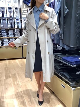「ビジネススタイル」｜「アイテム（トレンチコート）」を使った、BRICK HOUSE by Tokyo Shirts 秋田イオンモール店さん（レディース・167cm）の秋コーディネート