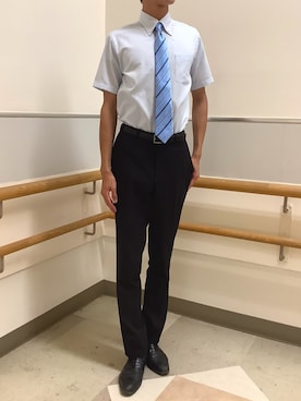 「アイテム（ビジネスシャツ）」を使った、BRICK HOUSE by Tokyo Shirts 秋田イオンモール店さん（メンズ・184cm）の夏コーディネート