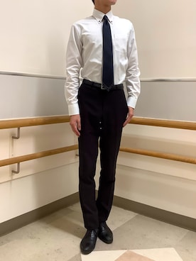 「アイテム（ビジネスシャツ）」を使った、BRICK HOUSE by Tokyo Shirts 秋田イオンモール店さん（メンズ・185cm）の冬コーディネート