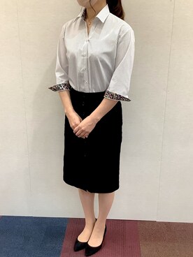 「かっちりスタイル」｜BRICK HOUSE by Tokyo Shirts 秋田イオンモール店さん（レディース・165cm）の春コーディネート