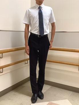 「アイテム（ビジネスシャツ）」を使った、BRICK HOUSE by Tokyo Shirts 秋田イオンモール店さん（メンズ・184cm）の夏コーディネート