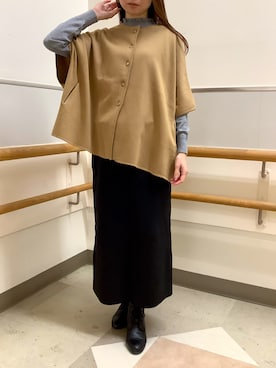 「TOKYO SHIRTS（トウキョウシャツ）のもちもち フリルネック プルオーバー（ニット/セーター）」を使った、BRICK HOUSE by Tokyo Shirts 秋田イオンモール店さん（レディース・165cm）の秋コーディネート