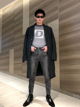 「DIESEL」｜「アイテム（ブーツ）」を使った、KAIさん（メンズ・178cm）の夏コーディネート