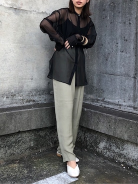 「Ungrid（アングリッド）のアイテム（ブレスレット）」を使った、嶋津里美さん（レディース・161cm）の春コーディネート