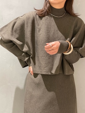 「Ungrid（アングリッド）のアイテム（ブレスレット）」を使った、嶋津里美さん（レディース・161cm）の冬コーディネート