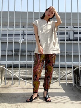 「Ungrid（アングリッド）のジュートヒールサンダル（サンダル）」を使った、嶋津里美さん（レディース・161cm）の春コーディネート