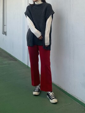 嶋津里美さん(レディース・161cm)の冬コーディネート