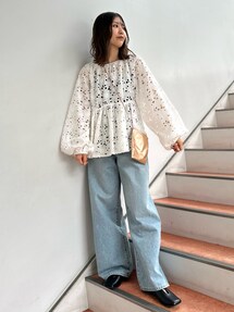 カットワークレースボリュームブラウス｜アングリッド（Ungrid 
