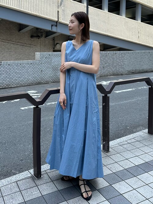 ungrid タックデザインフレアマキシワンピース あやし 