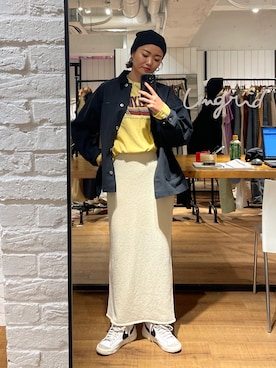 「Ungrid（アングリッド）のアイテム（その他アウター）」を使った、浅野永光莉さん（レディース・163cm）の冬コーディネート