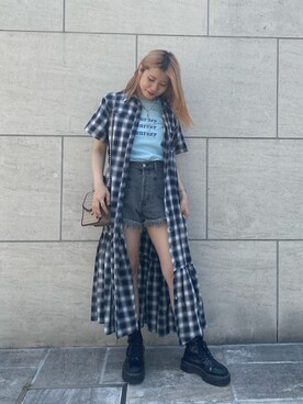 「アイテム（ワンピース、その他）」を使った、AKICAさん（レディース・161cm）の夏コーディネート