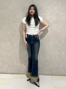 「jouetie（ジュエティ）のアイテム（デニムパンツ）」を使った、AKICAさん（レディース・161cm）の夏コーディネート