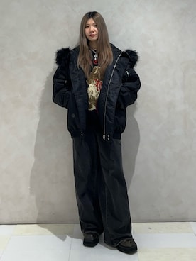 「jouetie（ジュエティ）のアイテム（デニムパンツ）」を使った、AKICAさん（レディース・161cm）の秋コーディネート