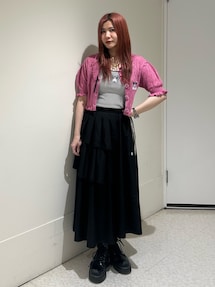 カーディガン 「メロクロコラボ」KUROMIフリルニットカーデ レディース セール】【メロクロコラボ】KUROMIフリルニットカーデ
