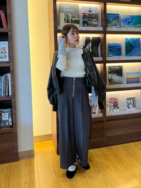 「メロートップス」｜「アイテム（ジャケット/アウター）」を使った、sakuraさん（レディース・162cm）の秋コーディネート