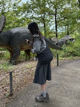 「アイテム（ボディバッグ/ウエストポーチ）」を使った、17さん（レディース・158cm）の秋コーディネート