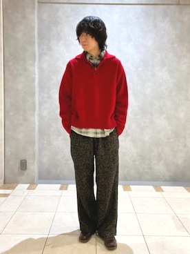 「SHIPS（シップス）のアイテム（スラックス）」を使った、阪口さん（メンズ・180cm）の春コーディネート