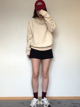 「アイテム（帽子、レッド系）」を使った、Sei.さん（レディース・169cm）の秋コーディネート