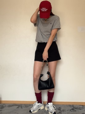 「アイテム（キャップ）」を使った、ratataさん（レディース・169cm）の秋コーディネート