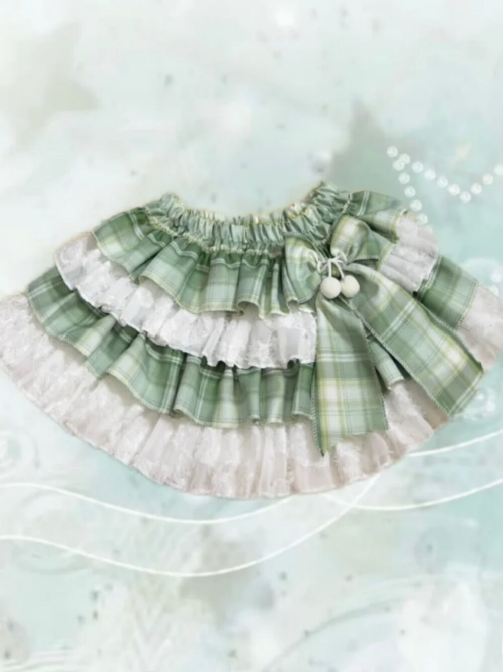 「ootd、夏、y2k、复古、韩系」｜「Handmadeのアイテム（スカート、グリーン系）」を使った、TOFFEEさん（レディース・160cm）の夏コーディネートの1枚目の写真