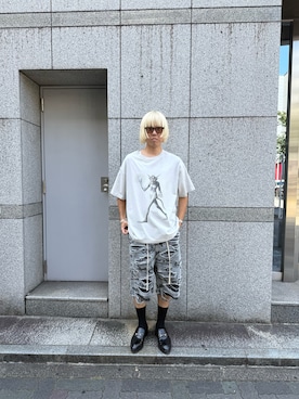 「WHITELAND（ホワイトランド）のアイテム（トップス）」を使った、しゅんさん（メンズ・180cm）の夏コーディネート