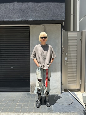 「DANKE SCHON（ダンケシェーン）のアイテム（トップス）」を使った、しゅんさん（メンズ・180cm）の夏コーディネート