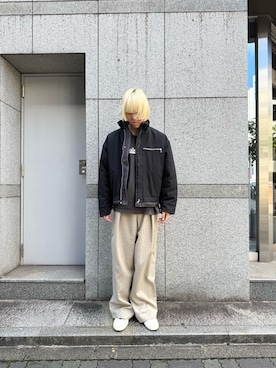 「アイテム（ブルゾン）」を使った、しゅんさん（メンズ・180cm）の秋コーディネート