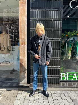 「DANKE SCHON（ダンケシェーン）のアイテム（デニムジャケット）」を使った、しゅんさん（メンズ・180cm）の春コーディネート
