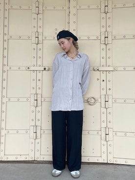 「KANGOL（カンゴール）のアイテム（ハンチング/ベレー帽）」を使った、sioさん（レディース・167cm）の春コーディネート