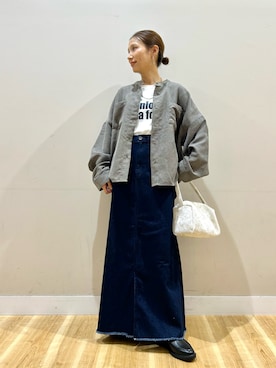 「アイテム（ハンドバッグ）」を使った、りんねさん（レディース・157cm）の秋コーディネート
