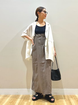 「アイテム（その他アウター）」を使った、rinneさん（レディース・157cm）の夏コーディネート