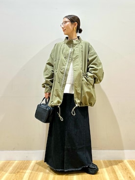 「アイテム（ジャケット/アウター）」を使った、りんねさん（レディース・157cm）の冬コーディネート