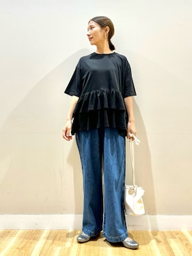 「RODE SKO（ロデスコ）のアイテム」を使った、りんねさん（レディース・157cm）の秋コーディネート