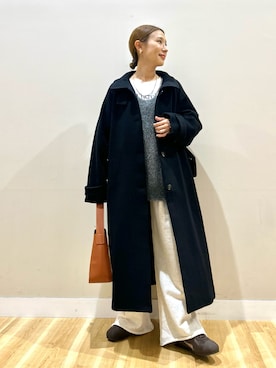 「アイテム（その他アウター、ブラック系）」を使った、りんねさん（レディース・157cm）の冬コーディネート