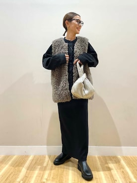 「ITEMS URBANRESEARCH（アイテムズ アーバンリサーチ）のアイテム（シャツ/ブラウス）」を使った、りんねさん（レディース・157cm）の秋コーディネート