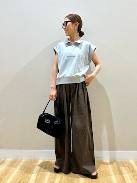 「KBF（ケイビーエフ）のアイテム（パンツ）」を使った、りんねさん（レディース・157cm）の夏コーディネート