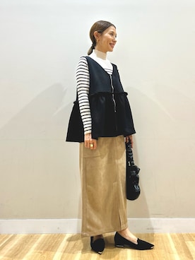 「RODE SKO（ロデスコ）のアイテム」を使った、りんねさん（レディース・157cm）の秋コーディネート