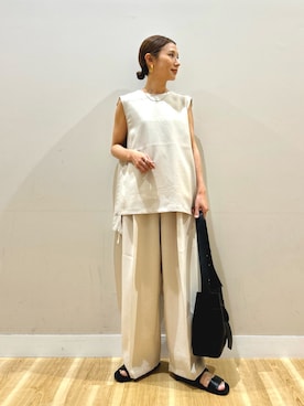 「アイテム（セットアップ）」を使った、りんねさん（レディース・157cm）の春コーディネート