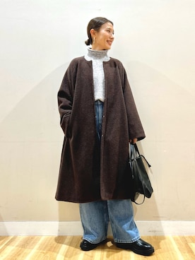 「寒い」｜「アイテム（ジャケット/アウター）」を使った、りんねさん（レディース・157cm）の冬コーディネート