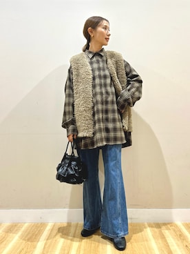 「秋のシャツ着こなし術」｜りんねさん（レディース・157cm）の秋コーディネート