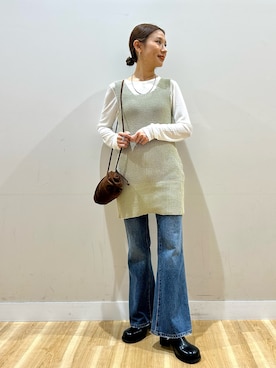 「帰省コーデ」｜りんねさん（レディース・157cm）の春コーディネート