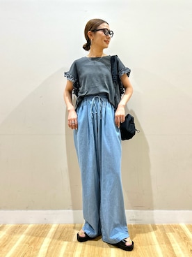 「SMELLY（スメリー）のアイテム」を使った、りんねさん（レディース・157cm）の夏コーディネート