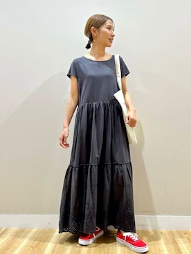 「初夏のお出かけコーデ」｜「アイテム（ワンピース/ドレス）」を使った、rinneさん（レディース・157cm）の夏コーディネート