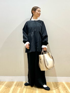 「アイテム（セットアップ）」を使った、りんねさん（レディース・157cm）の秋コーディネート